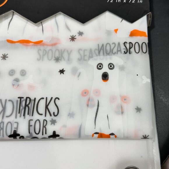 Halloween Ghost Dog Shower Curtains 72x72 Set of 2 Tricks for Treats New Spooky - Picture 3 of 9